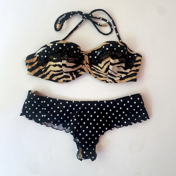 Victoria’s Secret Bikini Animal Print with Polka Dots - Picture 1 of 6